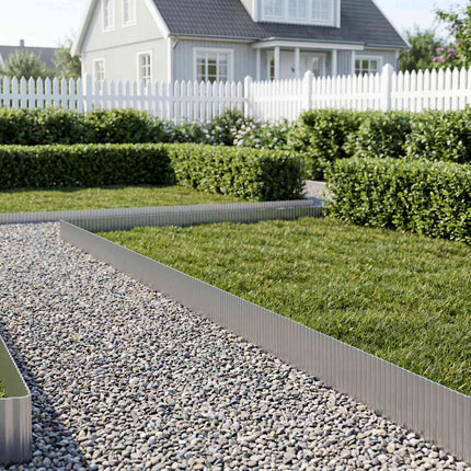 Plænekant 5 m x 20 cm Galvaniseret stål Sølv