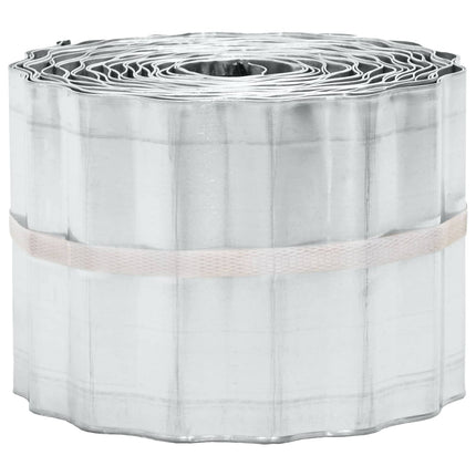 Plænekant 10 m x 30 cm Galvaniseret stål Sølv