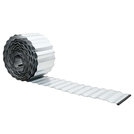 Plænekant 20 m x 10 cm Galvaniseret stål Sølv