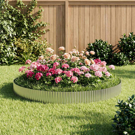 Plænekant 20 m x 15 cm Galvaniseret stål Sølv