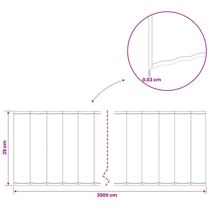 Plænekant 20 m x 25 cm Galvaniseret stål Sølv