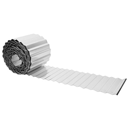 Plænekant 10 m x 25 cm Galvaniseret stål Sølv
