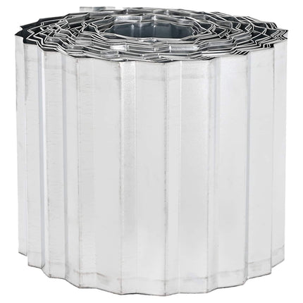 Plænekant 20 m x 15 cm Galvaniseret stål Sølv