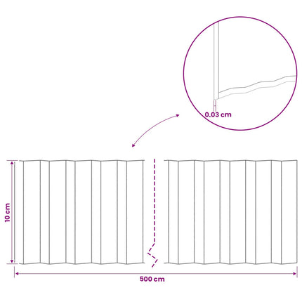 Plænekant 5 m x 10 cm Galvaniseret stål Sølv