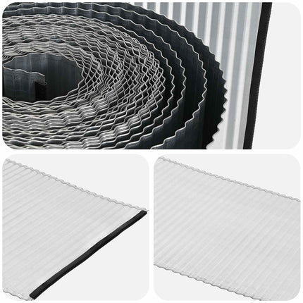Plænekant 10 m x 25 cm Galvaniseret stål Sølv