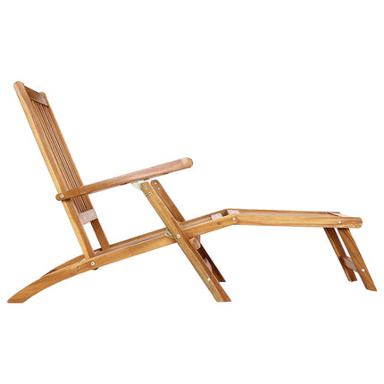 Foldbar Dæk Stol 2 pcs Naturfarvet Massiv Teaktræ