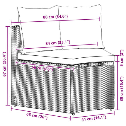 Sofa Sæt 2 pcs Grå Massiv akacietræ og poly rattang