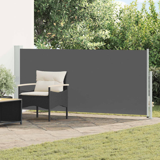 Udtrækkeligt side-markise 117 x 600 cm Polyester Rektangulær