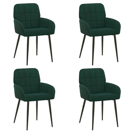 Spisestole 4 pcs Velour (V) Mørkegrøn 56,5 x 50 x 86 cm