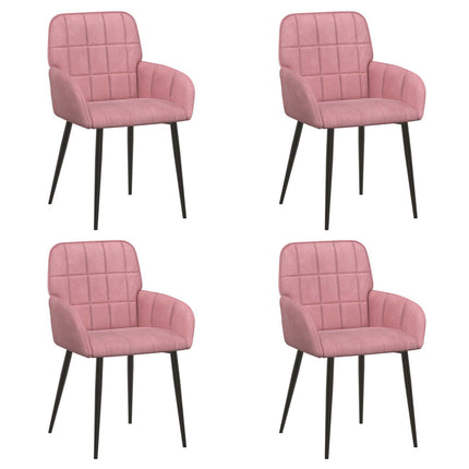 Spisestole 4 pcs Velour (V) Lyserød 56,5 x 50 x 86 cm