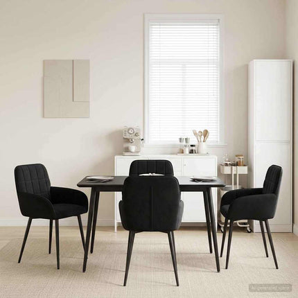 Spisestole 4 pcs Velour (V) Sort 56,5 x 50 x 86 cm