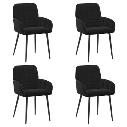 Spisestole 4 pcs Velour (V) Sort 56,5 x 50 x 86 cm