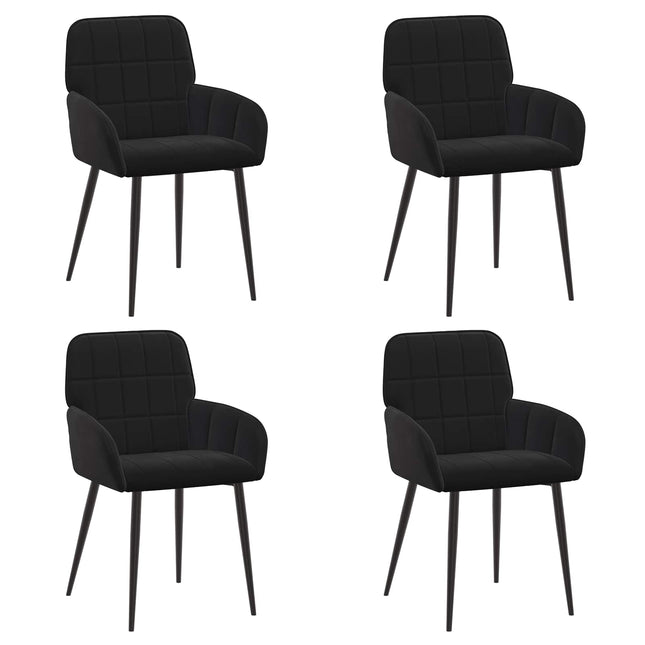 Spisestole 4 pcs Velour (V) Sort 56,5 x 50 x 86 cm