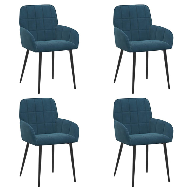 Spisestole 4 pcs Velour (V) Blå 56,5 x 50 x 86 cm