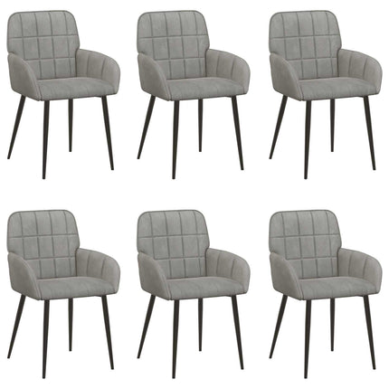 Spisestole 6 pcs Velour (V) Lysegrå 56,5 x 50 x 86 cm