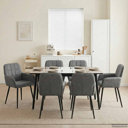 Spisestole 6 pcs Velour (V) Mørkegrå 56,5 x 50 x 86 cm