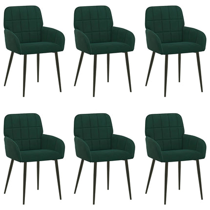 Spisestole 6 pcs Velour (V) Mørkegrøn 56,5 x 50 x 86 cm