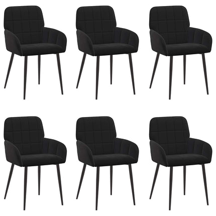 Spisestole 6 pcs Velour (V) Sort 56,5 x 50 x 86 cm