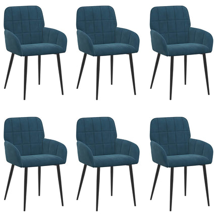 Spisestole 6 pcs Velour (V) Blå 56,5 x 50 x 86 cm