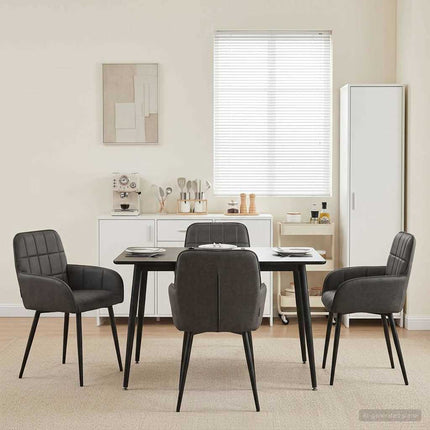 Spisestole 4 pcs Kunstlæder Sort 56,5 x 50 x 86 cm