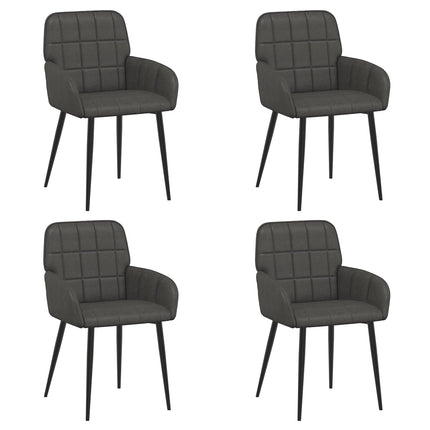 Spisestole 4 pcs Kunstlæder Sort 56,5 x 50 x 86 cm