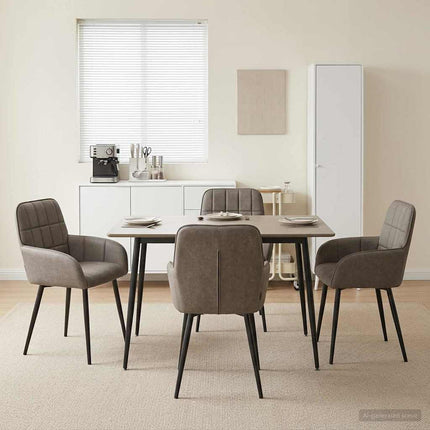 Spisestole 4 pcs Kunstlæder Grå 56,5 x 50 x 86 cm