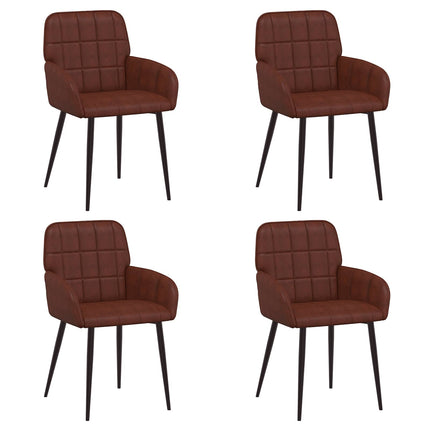 Spisestole 4 pcs Kunstlæder Skinnende Brun 56,5 x 50 x 86 cm