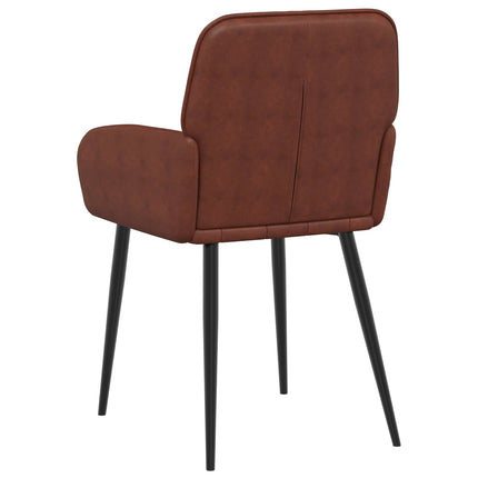 Spisestole 4 pcs Kunstlæder Skinnende Brun 56,5 x 50 x 86 cm