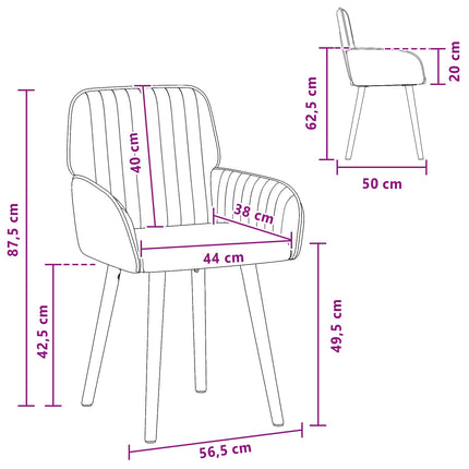 Spisestole 6 stk. Stof Cremefarvet 56,5 x 50 x 87,5 cm
