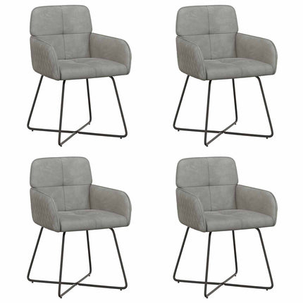 Spisestole 4 pcs Velour (V) Lysegrå 59 x 56,5 x 86 cm