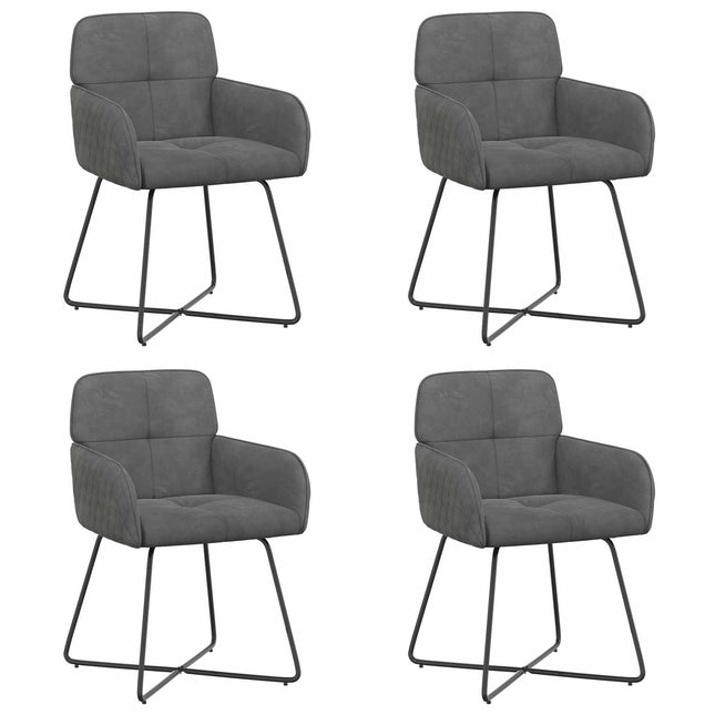 Spisestole 4 pcs Velour (V) Mørkegrå 59 x 56,5 x 86 cm