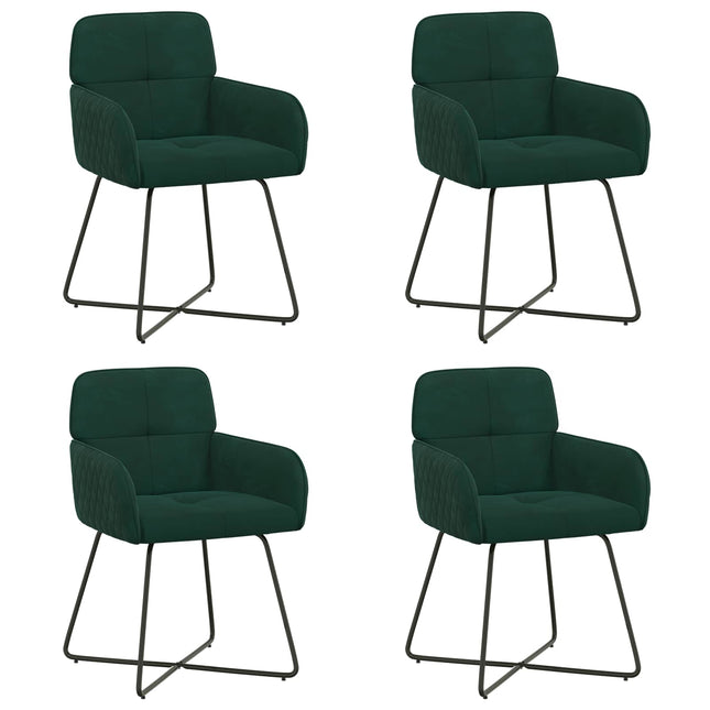 Spisestole 4 pcs Velour (V) Mørkegrøn 59 x 56,5 x 86 cm