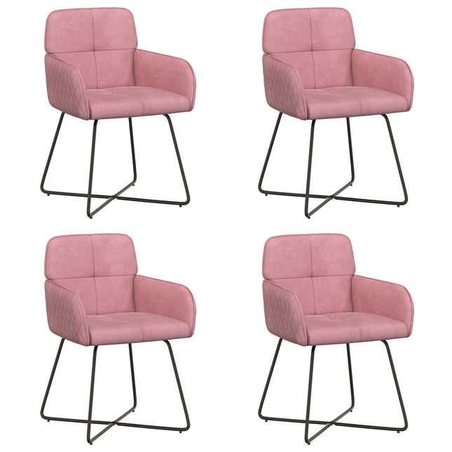 Spisestole 4 pcs Velour (V) Lyserød 59 x 56,5 x 86 cm