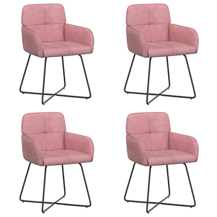 Spisestole 4 stk. Fløjl Lyserød 59 x 56,5 x 86 cm