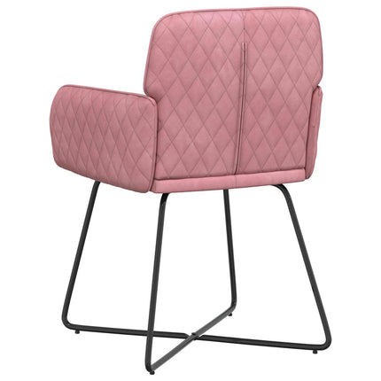 Spisestole 4 stk. Fløjl Lyserød 59 x 56,5 x 86 cm