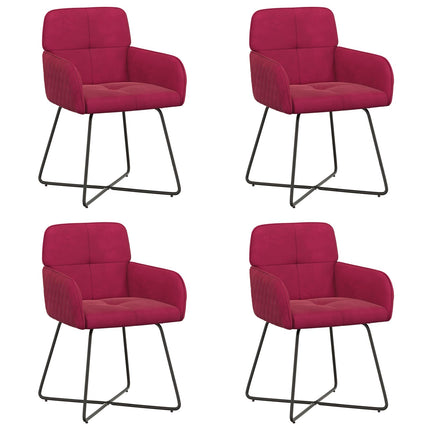 Spisestole 4 pcs Velour (V) Vinrød 59 x 56,5 x 86 cm