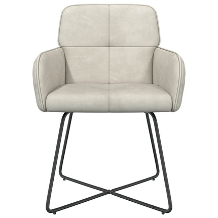 Spisestole 4 stk. Fløjl Cremefarvet 59 x 56,5 x 86 cm