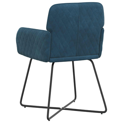Spisestole 4 stk. Fløjl Blå 59 x 56,5 x 86 cm
