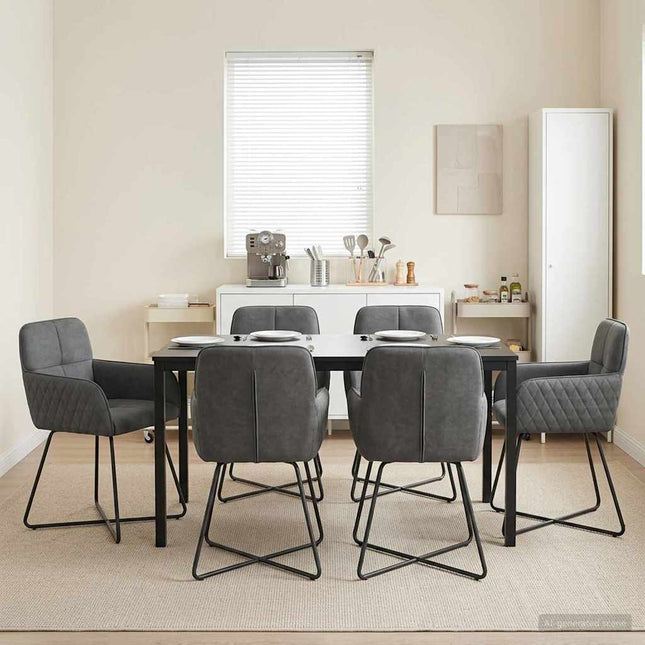 Spisestole 6 pcs Velour (V) Mørkegrå 59 x 56,5 x 86 cm