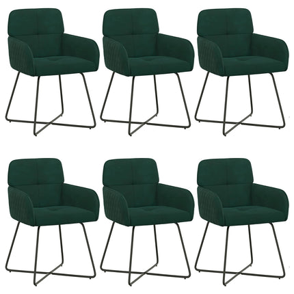 Spisestole 6 pcs Velour (V) Mørkegrøn 59 x 56,5 x 86 cm