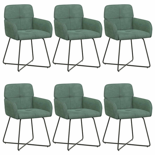 Spisestole 6 pcs Velour (V) Havgrøn 59 x 56,5 x 86 cm