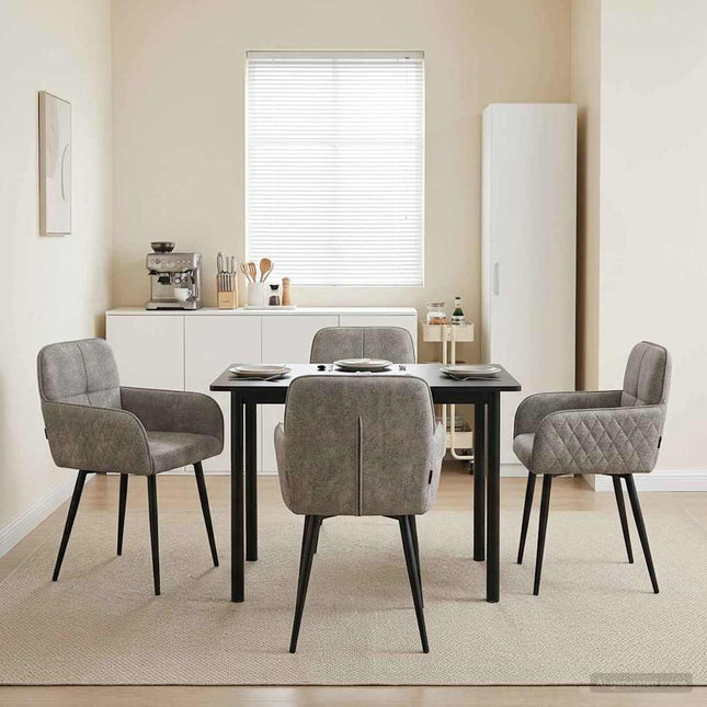 Spisestole 4 pcs Faux Suede Læder Lysegrå 59 x 56,5 x 85 cm