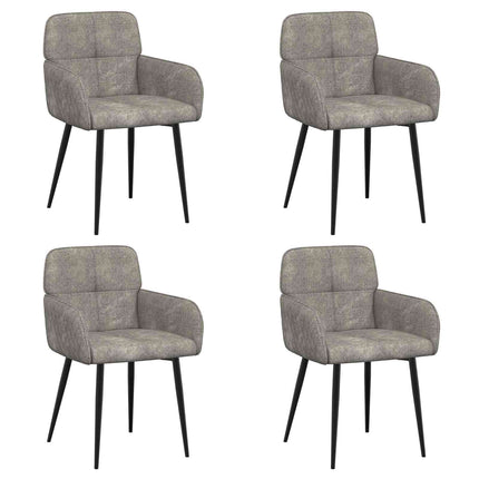 Spisestole 4 stk. Faux Suede Læder Lysegrå 59 x 56,5 x 85 cm