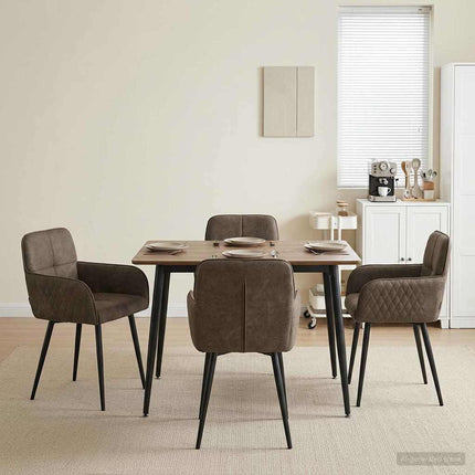 Spisestole 4 stk. Faux Suede Læder Mørkegrå 59 x 56,5 x 85 cm