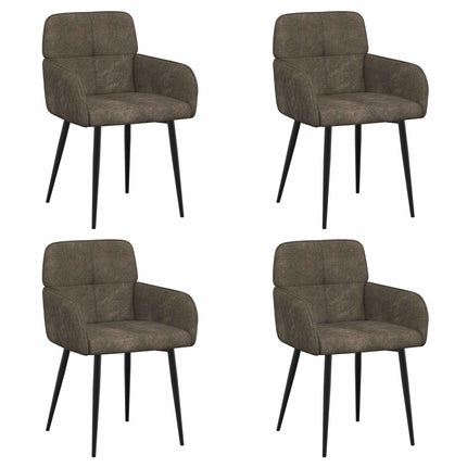 Spisestole 4 stk. Faux Suede Læder Mørkegrå 59 x 56,5 x 85 cm