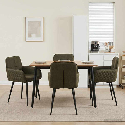 Spisestole 4 pcs Faux Suede Læder Army Grøn 59 x 56,5 x 85 cm