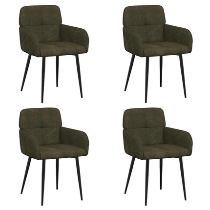 Spisestole 4 pcs Faux Suede Læder Army Grøn 59 x 56,5 x 85 cm