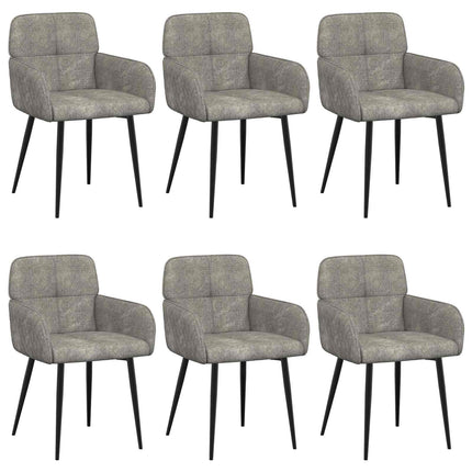 Spisestole 6 stk. Faux Suede Læder Lysegrå 59 x 56,5 x 85 cm