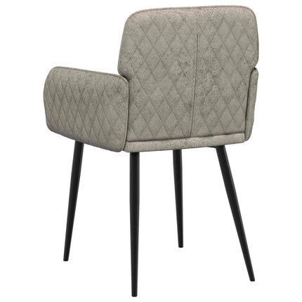 Spisestole 6 stk. Faux Suede Læder Lysegrå 59 x 56,5 x 85 cm