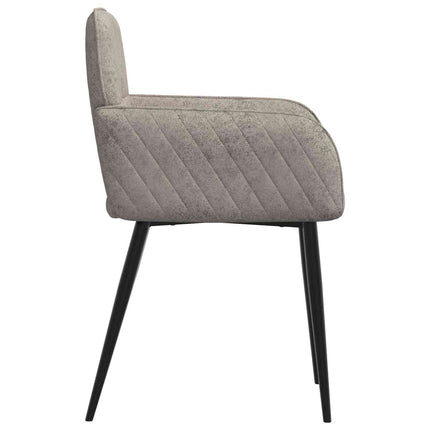 Spisestole 6 stk. Faux Suede Læder Lysegrå 59 x 56,5 x 85 cm